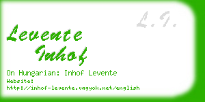 levente inhof business card